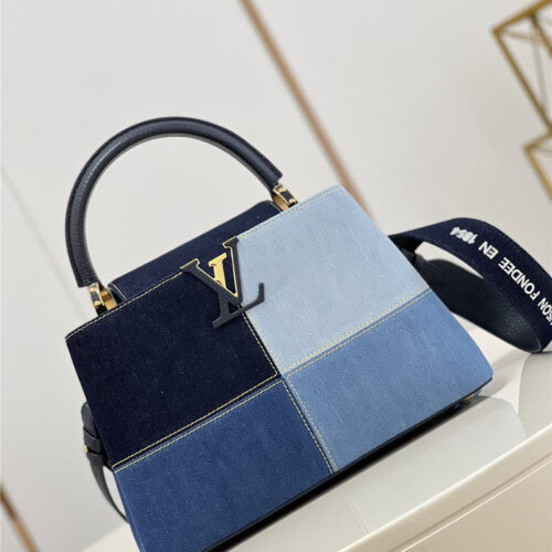 High Quality Luxury Louis Vuitton Capucines Medium Denim Bag product detail