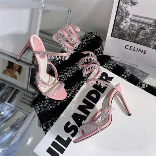High Quality Luxury Rene Caovilla Cleo Chandelier Satin Sandals product detail