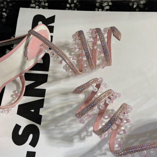 High Quality Luxury Rene Caovilla Cleo Chandelier Satin Sandals product detail