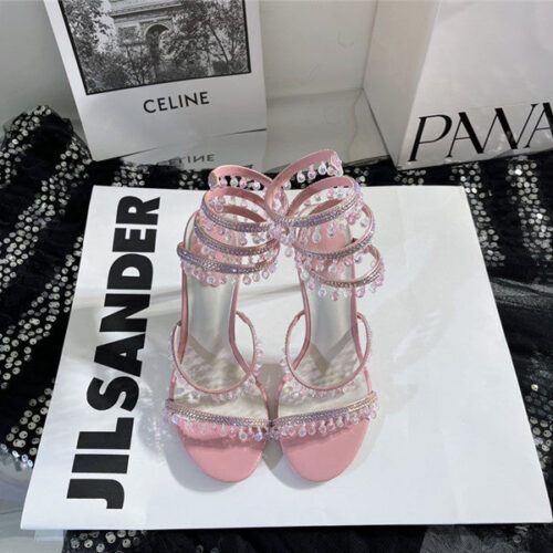 High Quality Luxury Rene Caovilla Cleo Chandelier Satin Sandals alternate view
