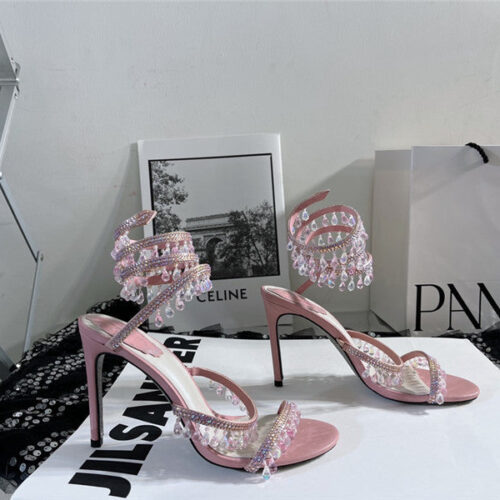 High Quality Luxury Rene Caovilla Cleo Chandelier Satin Sandals