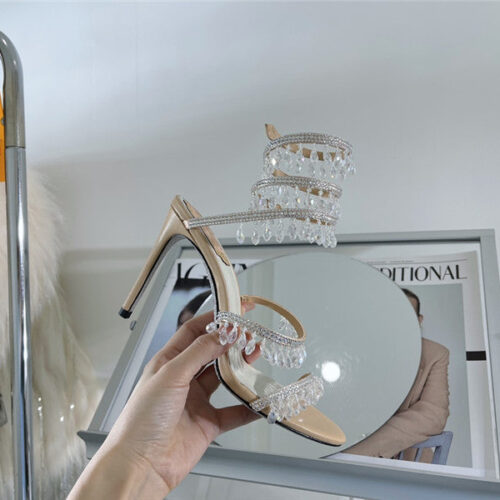 High Quality Luxury Rene Caovilla Cleo Chandelier Satin Sandals – Style 75974 product detail
