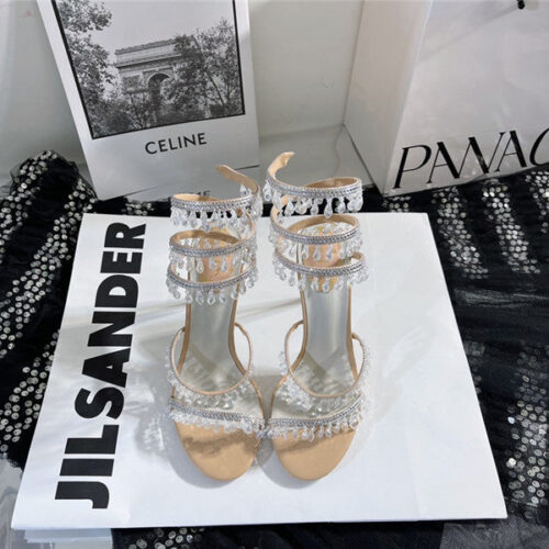 High Quality Luxury Rene Caovilla Cleo Chandelier Satin Sandals – Style 75974 alternate view