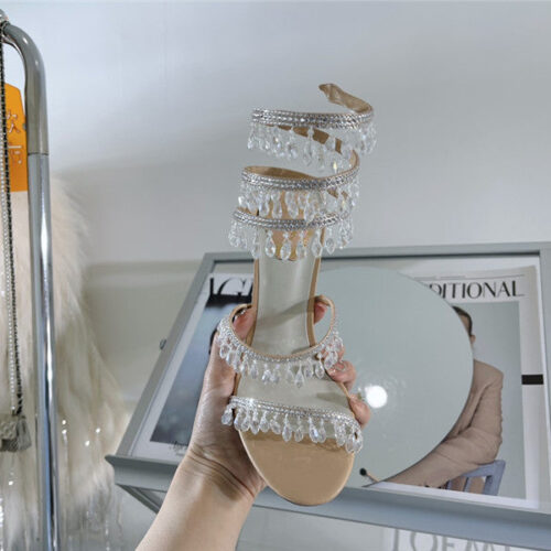 High Quality Luxury Rene Caovilla Cleo Chandelier Satin Sandals – Style 75974 product detail