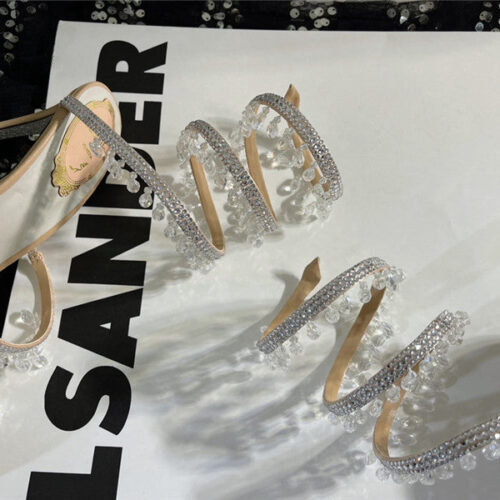 High Quality Luxury Rene Caovilla Cleo Chandelier Satin Sandals – Style 75974 product detail