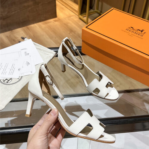 High Quality Luxury Hermes High Heel Sandals – Style 95267 alternate view