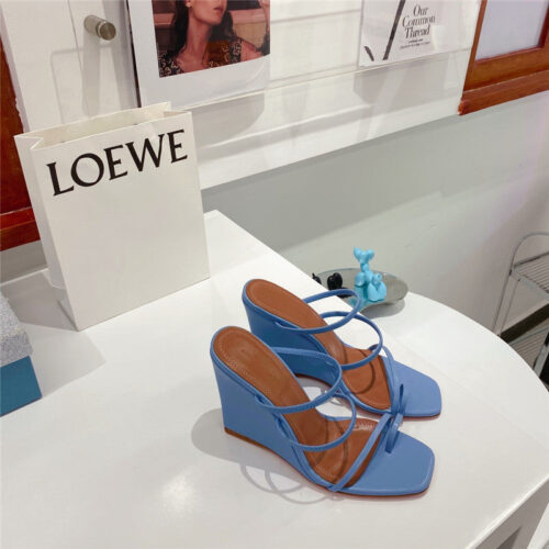 High Quality Luxury Amina Muaddi Wedge Slippers – Style 07043 product detail