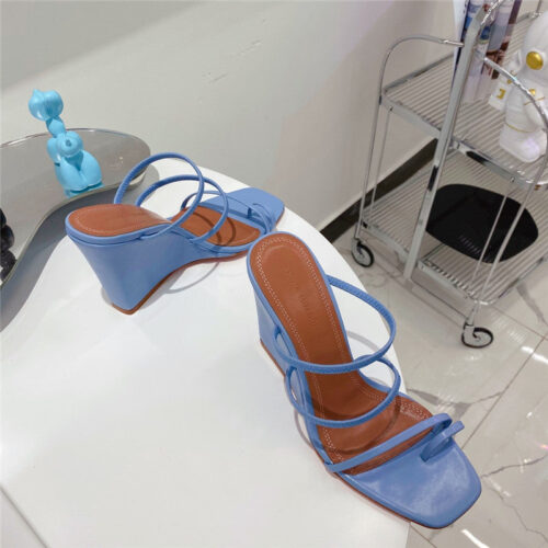 High Quality Luxury Amina Muaddi Wedge Slippers – Style 07043 product detail