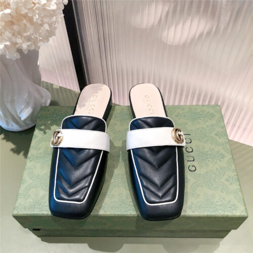 High Quality Luxury Gucci GG Flat Slippers – Style 65491 product detail