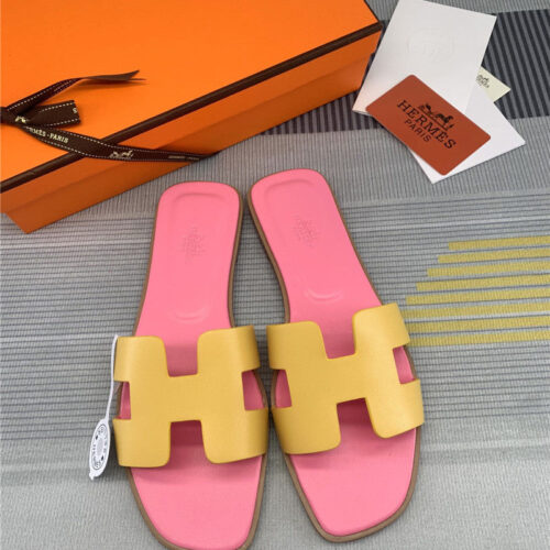 High Quality Luxury Hermes Flat H Slippers Womens
