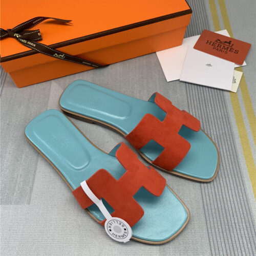 High Quality Luxury Hermes Flat H Slippers Womens – Style 71043