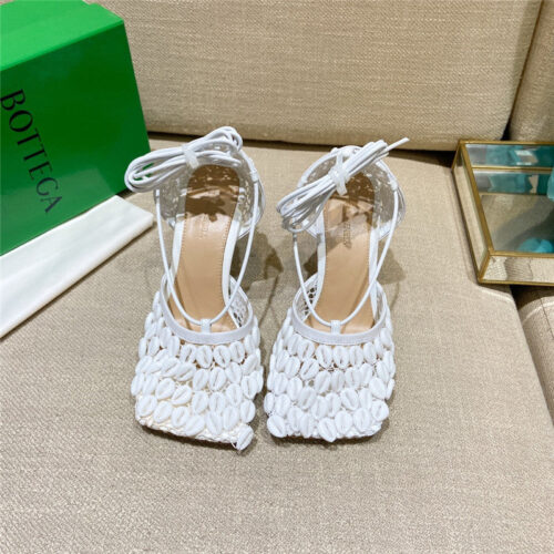 High Quality Luxury Bottega Veneta Bv Leather Heeled Sandals – Style 40774
