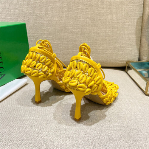 High Quality Luxury Bottega Veneta Bv Leather Heeled Sandals – Style 97830 product detail