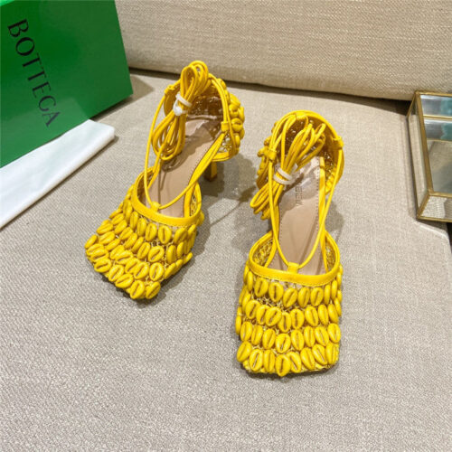 High Quality Luxury Bottega Veneta Bv Leather Heeled Sandals – Style 97830 product detail