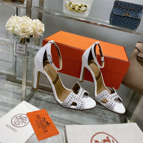 High Quality Luxury Hermes High Heel Sandals Womens – Style 90179 alternate view