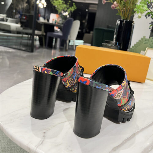 High Quality Luxury Louis Vuitton Chunky Heel Chain High Heel Sandals – Style 71139 product detail