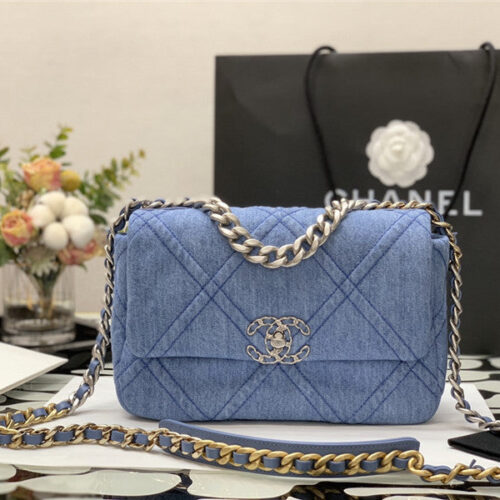 High Quality Luxury Chanel Denim 19 Bag – Style 47541