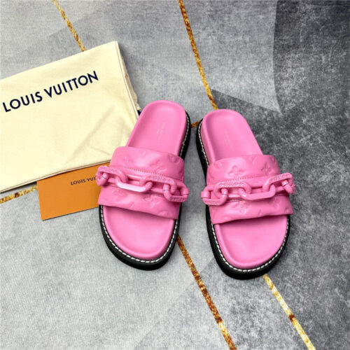 High Quality Luxury Louis Vuitton Classic Leather Slippers – Style 65443