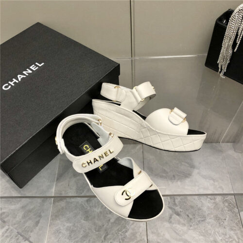 High Quality Luxury Chanel Platform Wedge Sandals – Style 34918 product detail