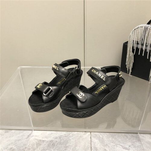 High Quality Luxury Chanel Platform Wedge Sandals – Style 65990