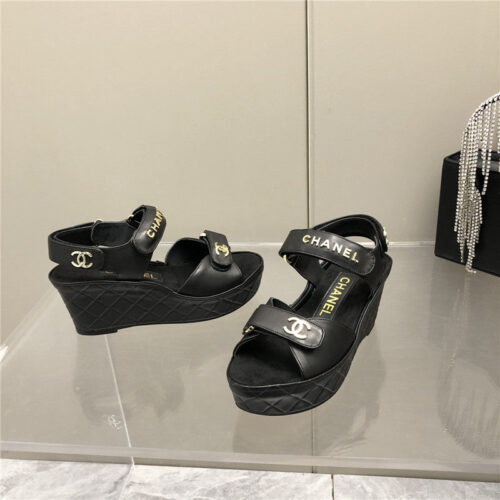 High Quality Luxury Chanel Platform Wedge Sandals – Style 65990 product detail