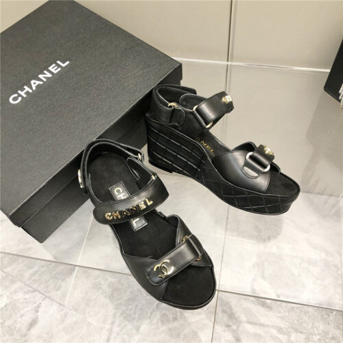 High Quality Luxury Chanel Platform Wedge Sandals – Style 65990 product detail