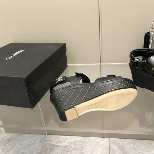 High Quality Luxury Chanel Platform Wedge Sandals – Style 65990 product detail