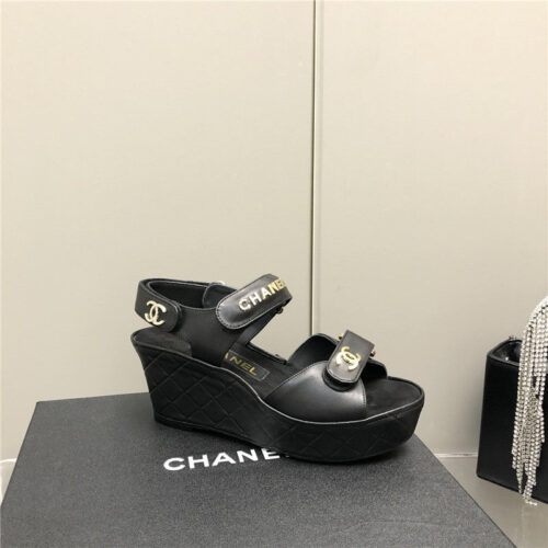 High Quality Luxury Chanel Platform Wedge Sandals – Style 65990 product detail