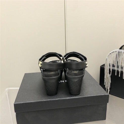 High Quality Luxury Chanel Platform Wedge Sandals – Style 65990 product detail