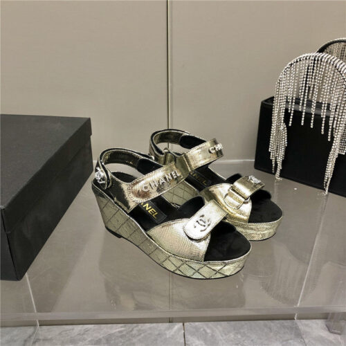 High Quality Luxury Chanel Platform Wedge Sandals – Style 97062
