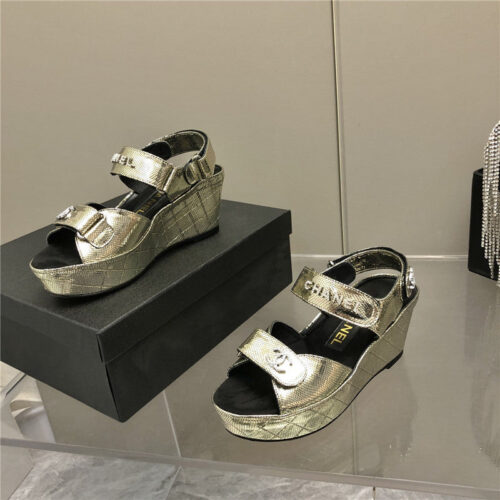 High Quality Luxury Chanel Platform Wedge Sandals – Style 97062 product detail
