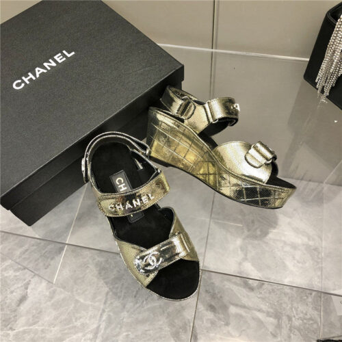 High Quality Luxury Chanel Platform Wedge Sandals – Style 97062 product detail