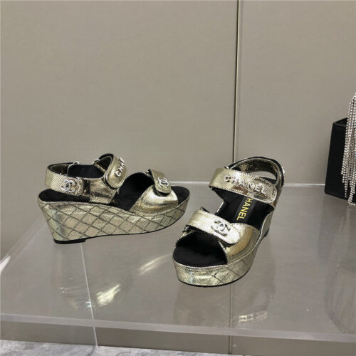 High Quality Luxury Chanel Platform Wedge Sandals – Style 97062 product detail
