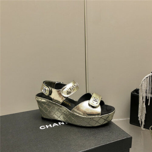 High Quality Luxury Chanel Platform Wedge Sandals – Style 97062 product detail