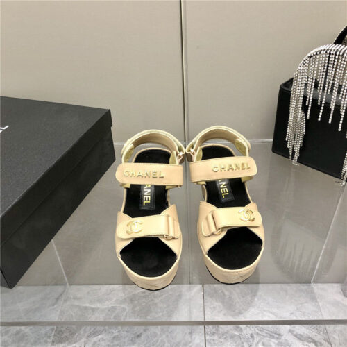 High Quality Luxury Chanel Platform Wedge Sandals – Style 95366 alternate view