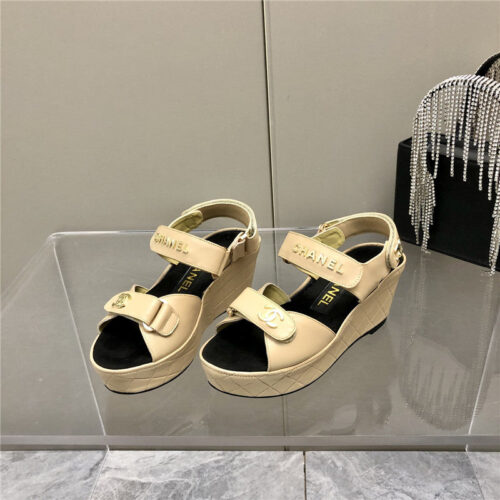 High Quality Luxury Chanel Platform Wedge Sandals – Style 95366 product detail