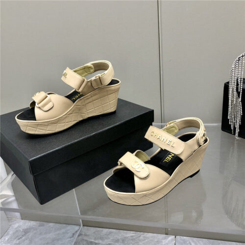 High Quality Luxury Chanel Platform Wedge Sandals – Style 95366 product detail