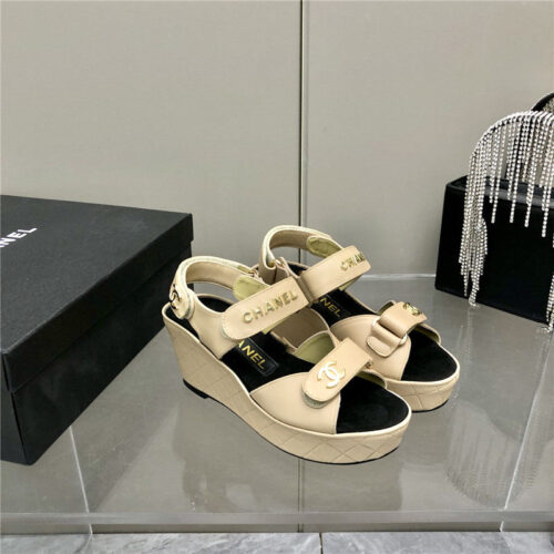 High Quality Luxury Chanel Platform Wedge Sandals – Style 95366