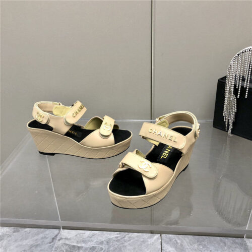 High Quality Luxury Chanel Platform Wedge Sandals – Style 95366 product detail