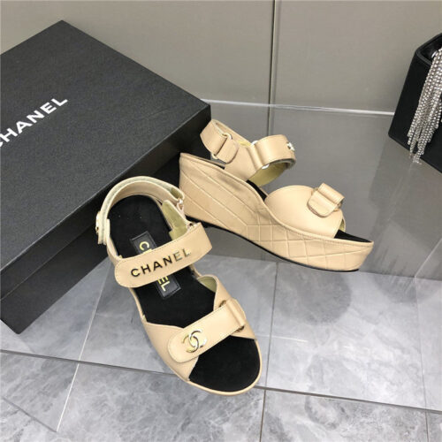 High Quality Luxury Chanel Platform Wedge Sandals – Style 95366 product detail