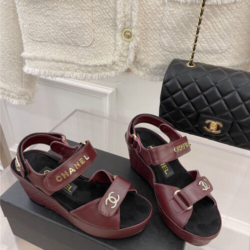 High Quality Luxury Chanel Platform Wedge Sandals – Style 23046