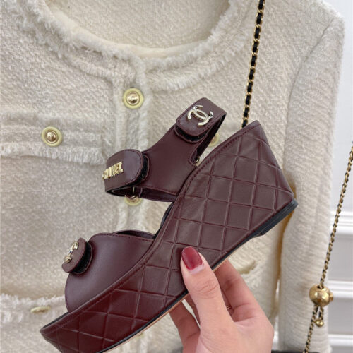 High Quality Luxury Chanel Platform Wedge Sandals – Style 23046 product detail