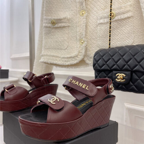 High Quality Luxury Chanel Platform Wedge Sandals – Style 23046 product detail