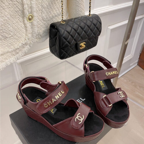 High Quality Luxury Chanel Platform Wedge Sandals – Style 23046 alternate view