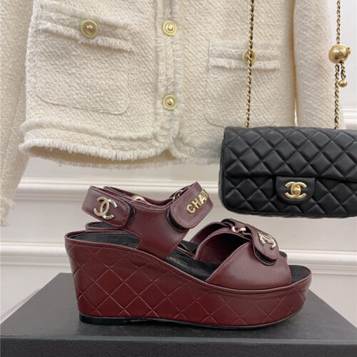 High Quality Luxury Chanel Platform Wedge Sandals – Style 23046 product detail