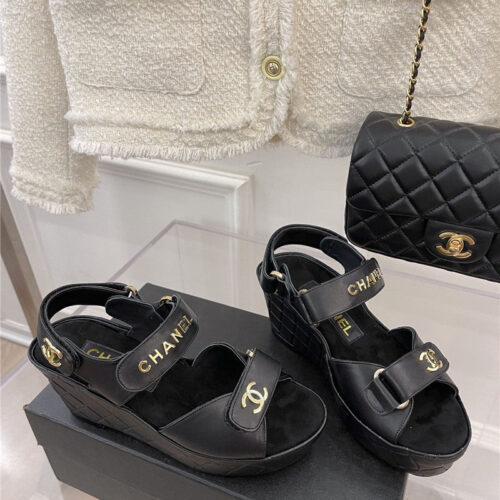 High Quality Luxury Chanel Platform Wedge Sandals