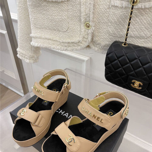 High Quality Luxury Chanel Platform Wedge Sandals – Style 21350 alternate view
