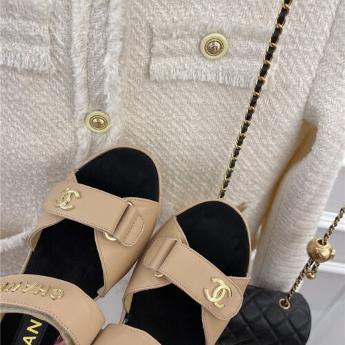High Quality Luxury Chanel Platform Wedge Sandals – Style 21350 product detail