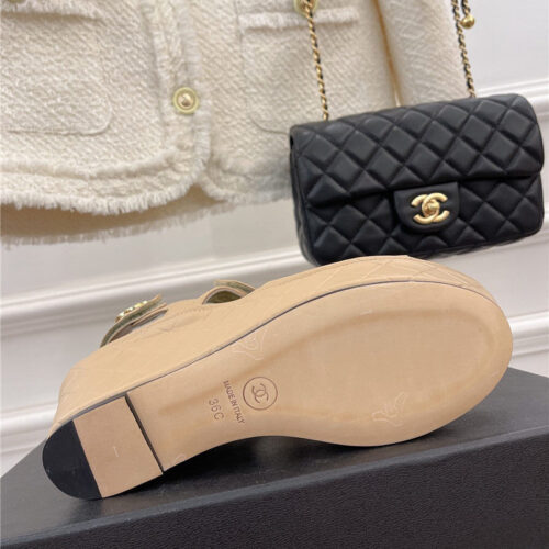 High Quality Luxury Chanel Platform Wedge Sandals – Style 21350 product detail