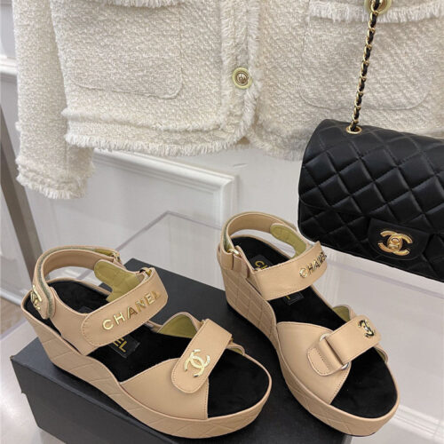 High Quality Luxury Chanel Platform Wedge Sandals – Style 21350